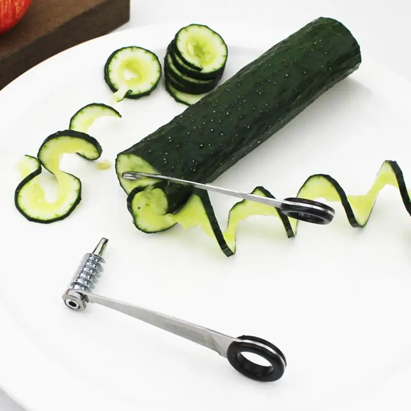 Spiral Slicer Blade for Vegetables Handheld Stainless Steel Kitchen Tool for Cucumber, Carrot, Potato