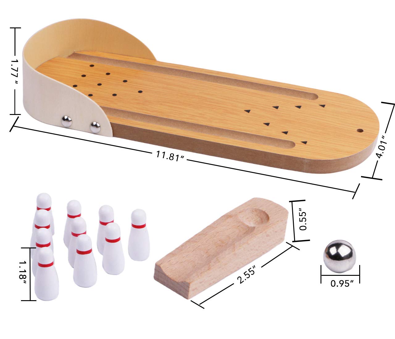 Shooting Arcade Bowling Game, Wooden Office Desk Toy, Stress Relief Finger Fun for All