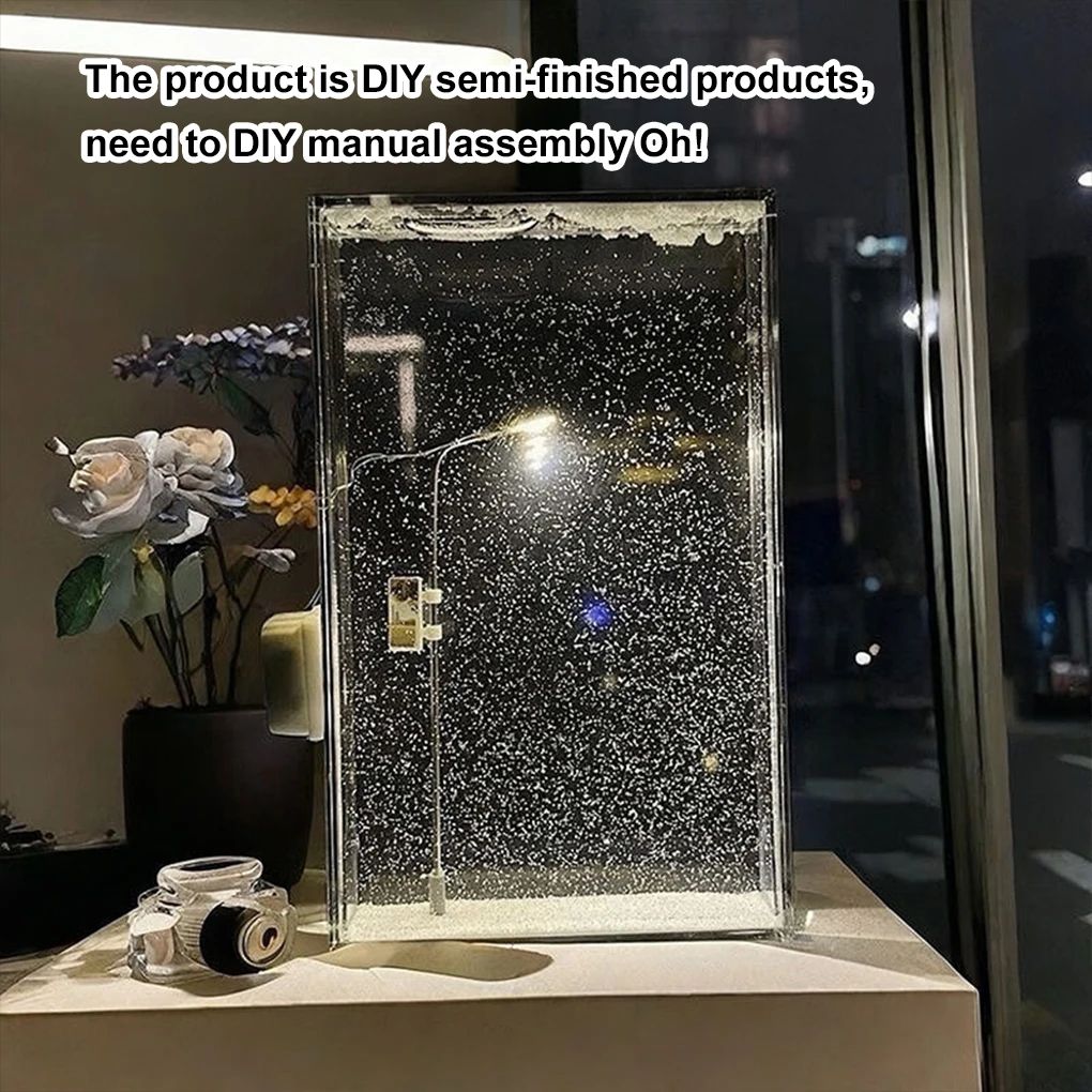 3D DIY Snowflake Christmas Night Light, Snowy Street Scene Desktop Lamp, Warm LED Holiday Decor for Kids & Gift