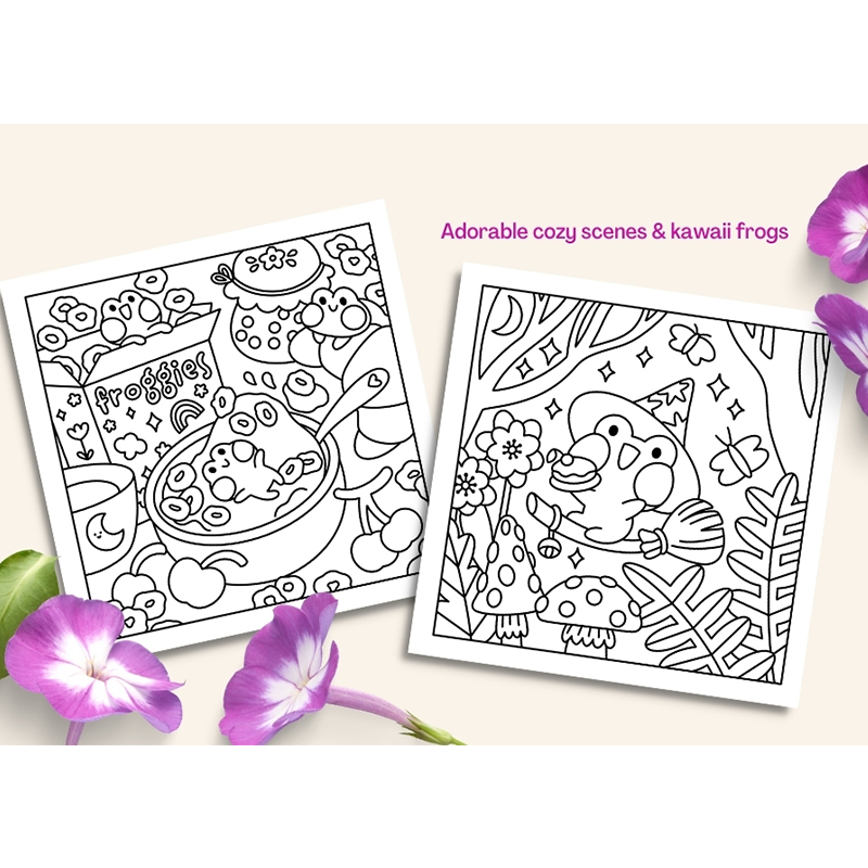 Froggy Days, Frog Coloring Book, Adorable Frog Adventures, Relaxing Coloring for All Ages, Stress Relief