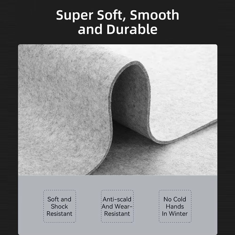 Large Wool Felt Mouse Pad Non-Slip Gaming and Office Desk Protector Mat