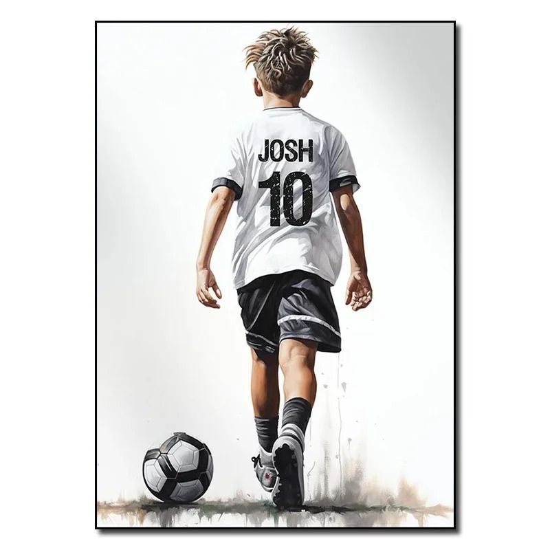 Personalized Football Poster Custom Football Wall Art with Name Sports Wall Decor