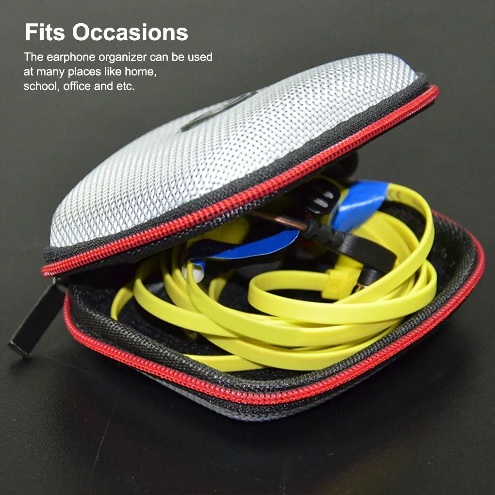 Compact Zippered Earphone Storage Case