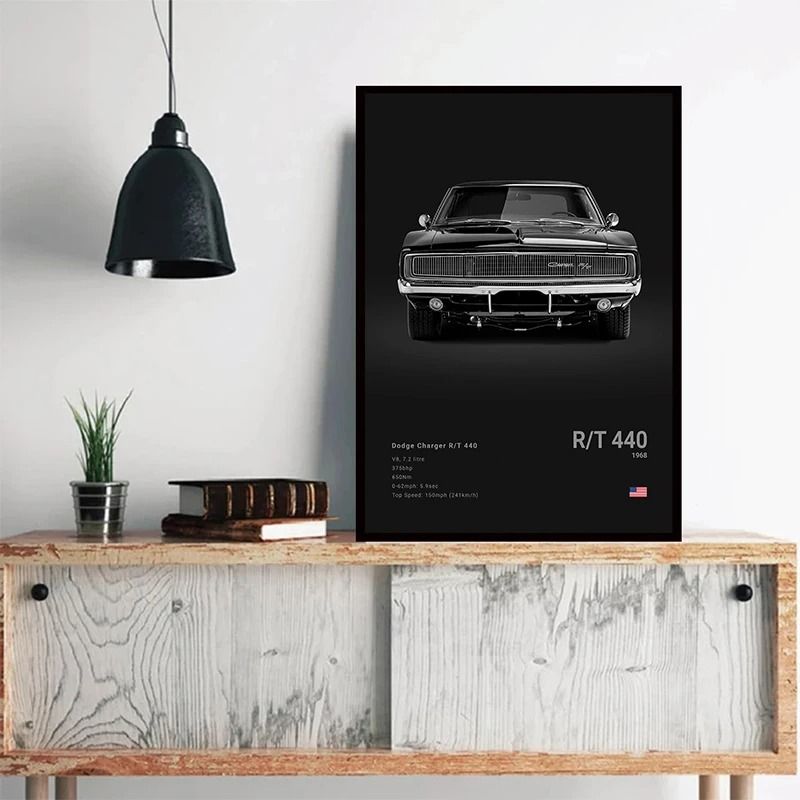 Dodge Challenger SRT Hellcat Redeye Canvas Wall Art Modern Muscle Car Poster