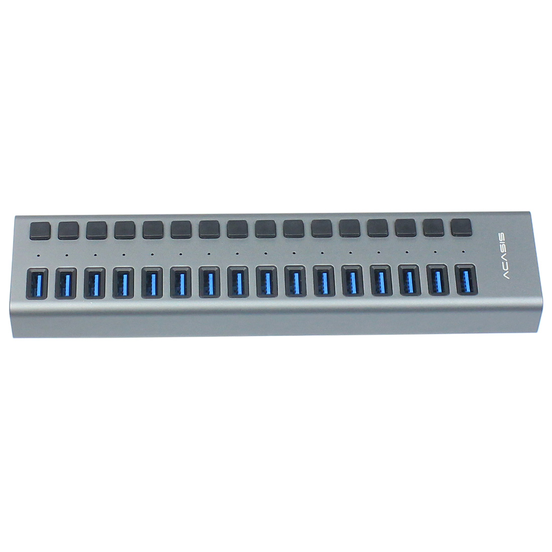 Port USB Hub Splitter, High Speed, On/Off Switch, Power Supply for MacBook, PC, Laptop