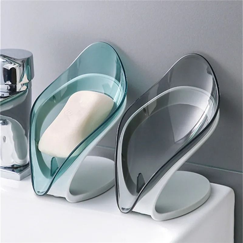 Leaf Shape Suction Cup Soap Dish for Bathroom and Laundry