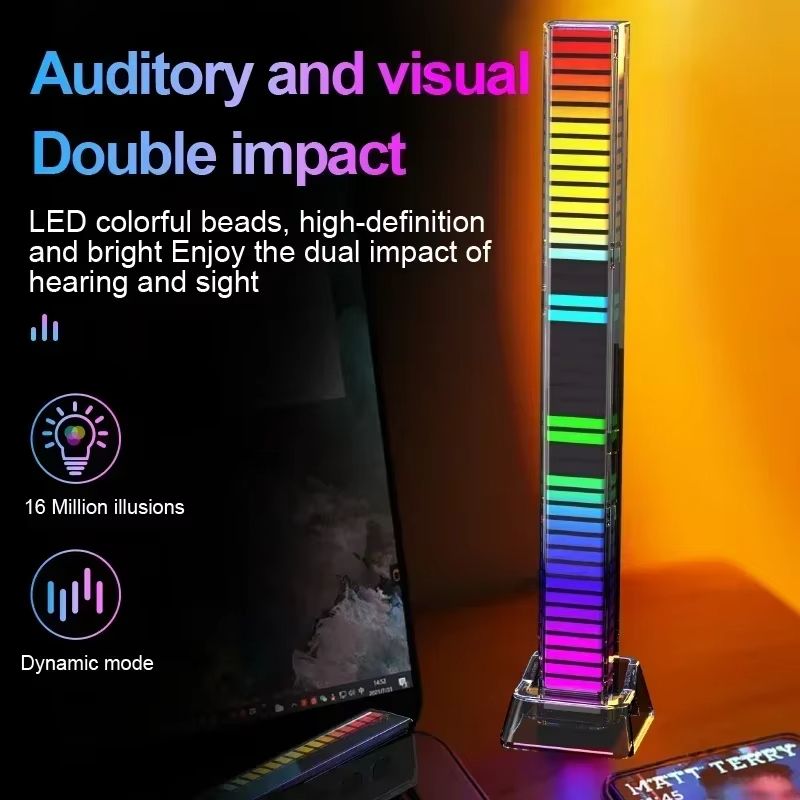 RGB Sound Reactive Light Bar – Music Sync LED Atmosphere Lamp for Party, Gaming & Car Decoration