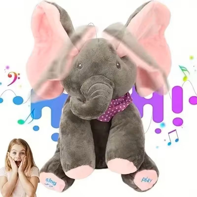 Interactive Singing Plush Elephant Toy with Moving Ears