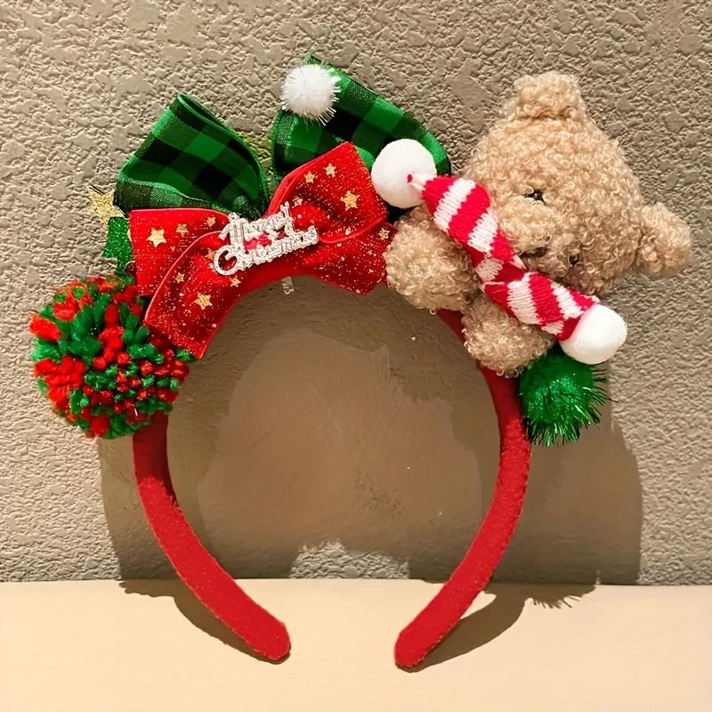 Festive Christmas Bear Headband