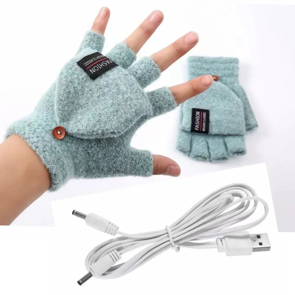 USB Heated Gloves Rechargeable Hand Warmer Mittens for Skiing, Work, and Cold Days