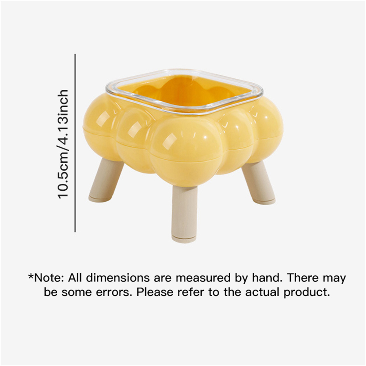 Elevated Cat Feeding Bowl Glass, High-Legged, Easy to Clean