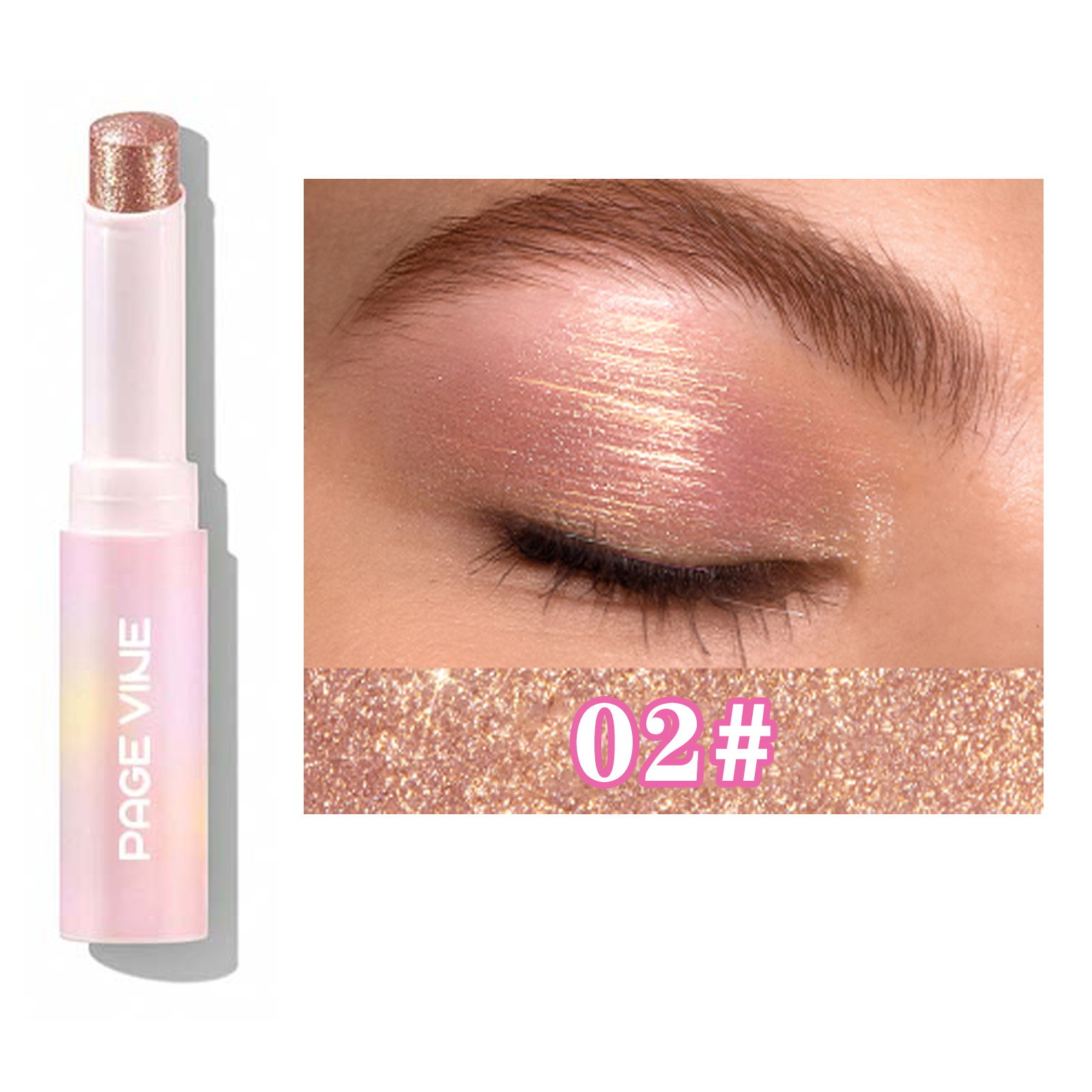 Jelly Eyeshadow Highlight Stick, Long-Lasting High Pigment, Glitter Shimmer, Valentine's Day Party, Beach Travel Holiday