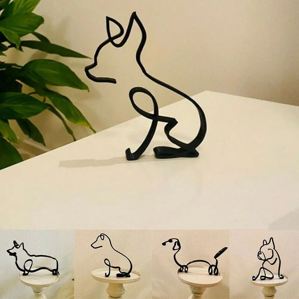 Wrought Iron Abstract Dog Figurine – Modern Pastoral Animal Sculpture – High-Yield Aesthetic Interaction Hub