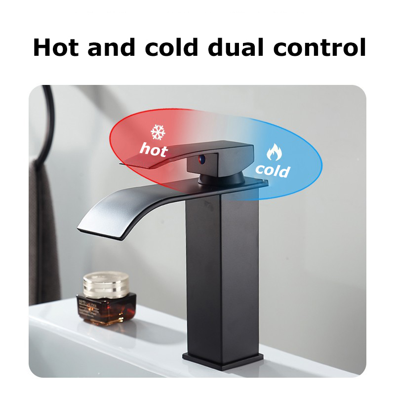 Dual Control Household Hot and Cold Waterfall Faucet Kitchen Bathroom Splash-proof Countertop Faucet Toilet Faucet