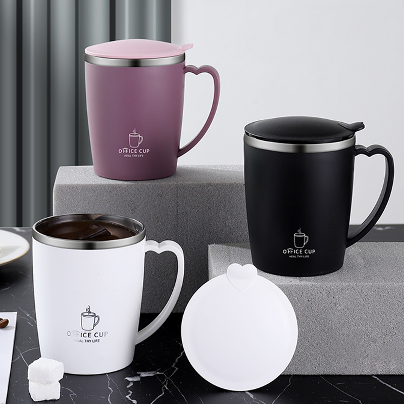 Stainless Steel Thermos Mug Coffee Cup With Handle, Leak Proof Insulated Vacuum Flask, Portable Thermal Water Bottle