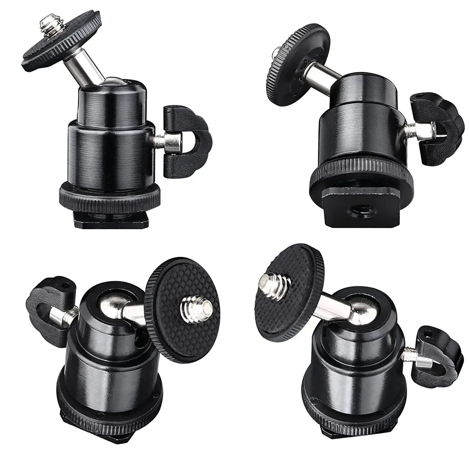 Universal DSLR Phone Clip Hot Shoe Mount with 1/4-Inch Thread