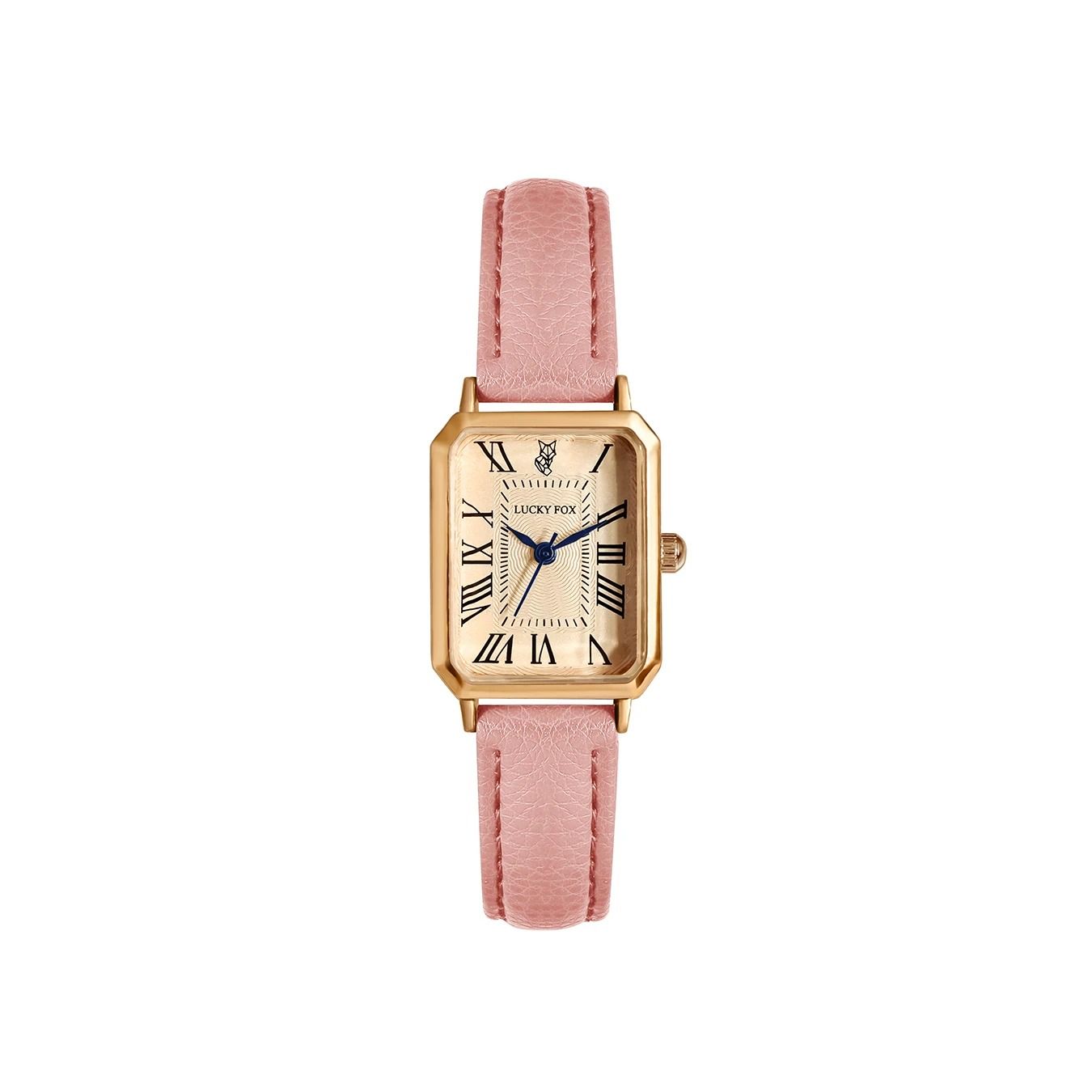 Women Retro Square Quartz Watch Leather Strap Casual Wristwatch