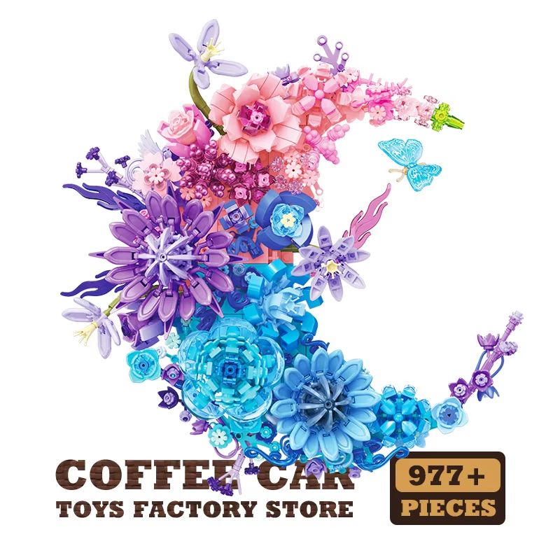 Creative Bonsai Building Blocks Bouquet 3D Model DIY Flower Kit