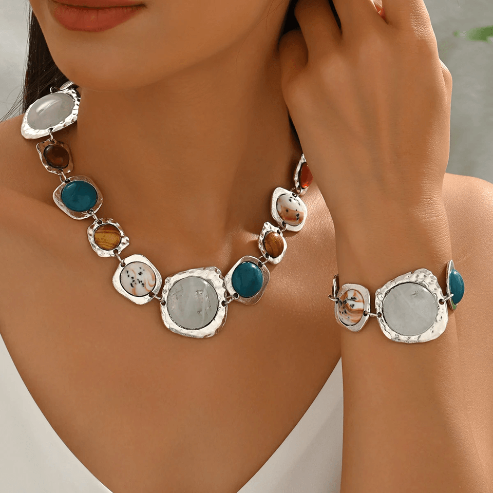 Boho Geometric Chunky Jewelry Set