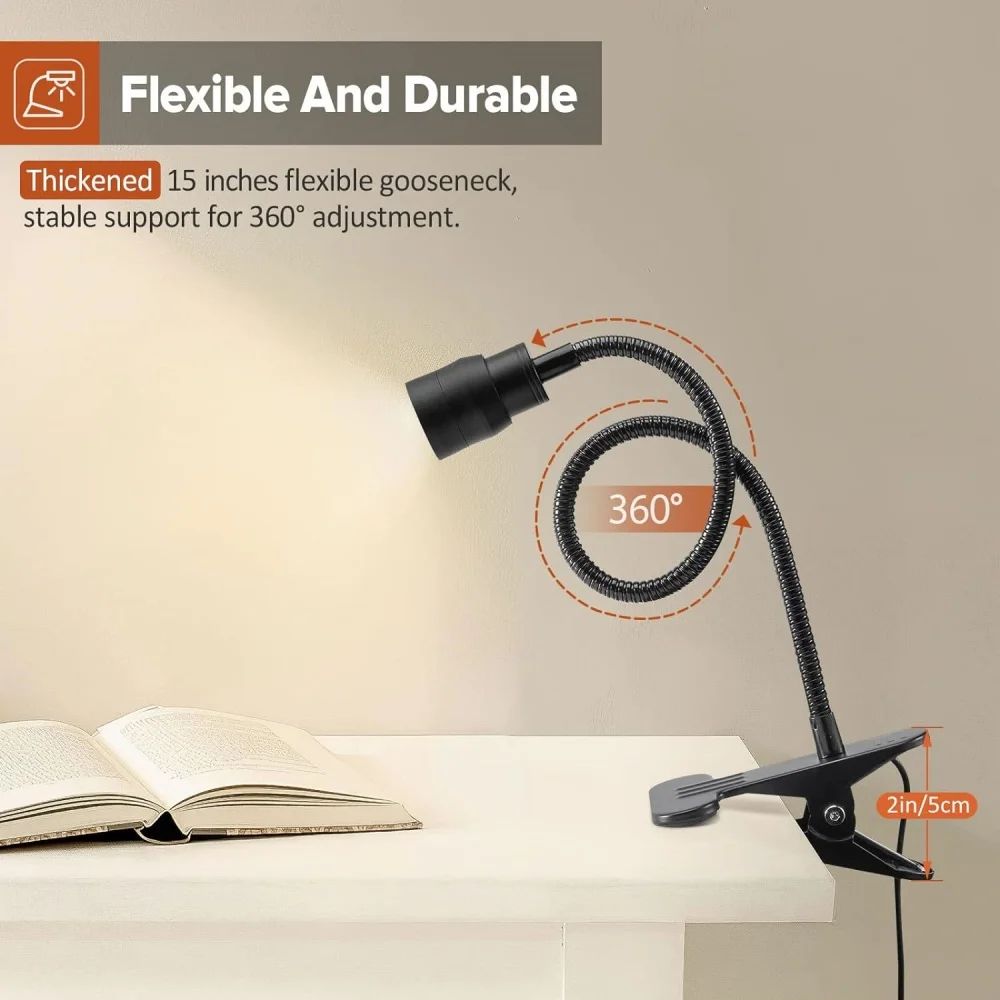 USB Clip On LED Reading Light Flexible Gooseneck Lamp