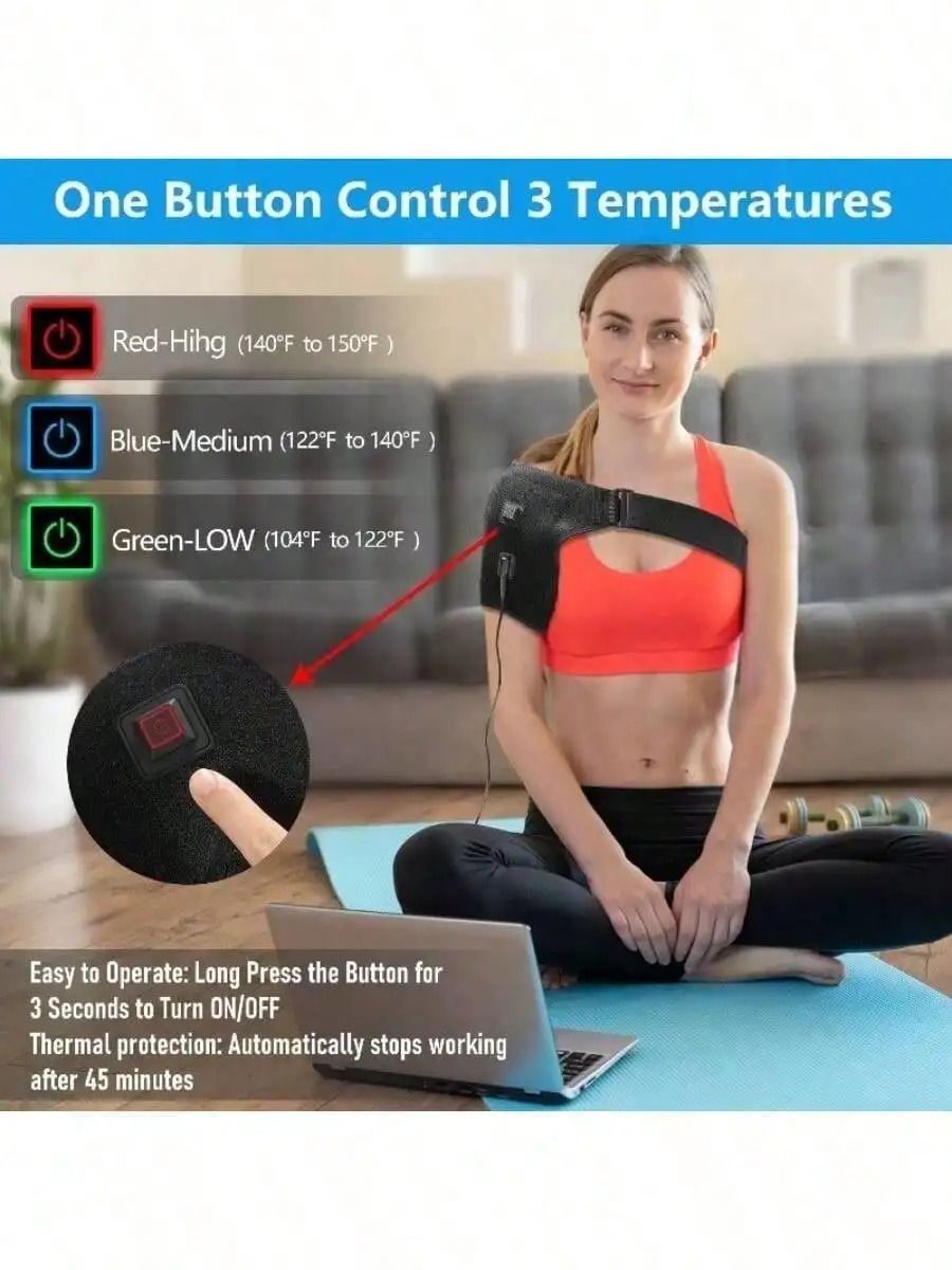 USB Electric Heating Shoulder Brace – Premium Adjustable Thermal Massage Support