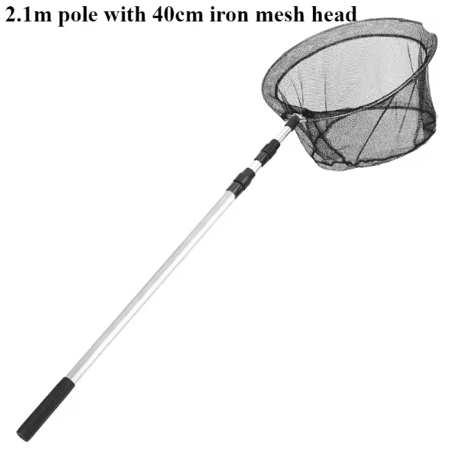 Telescopic Fishing Net Aluminum Alloy Folding Landing Net with Rubber Handle