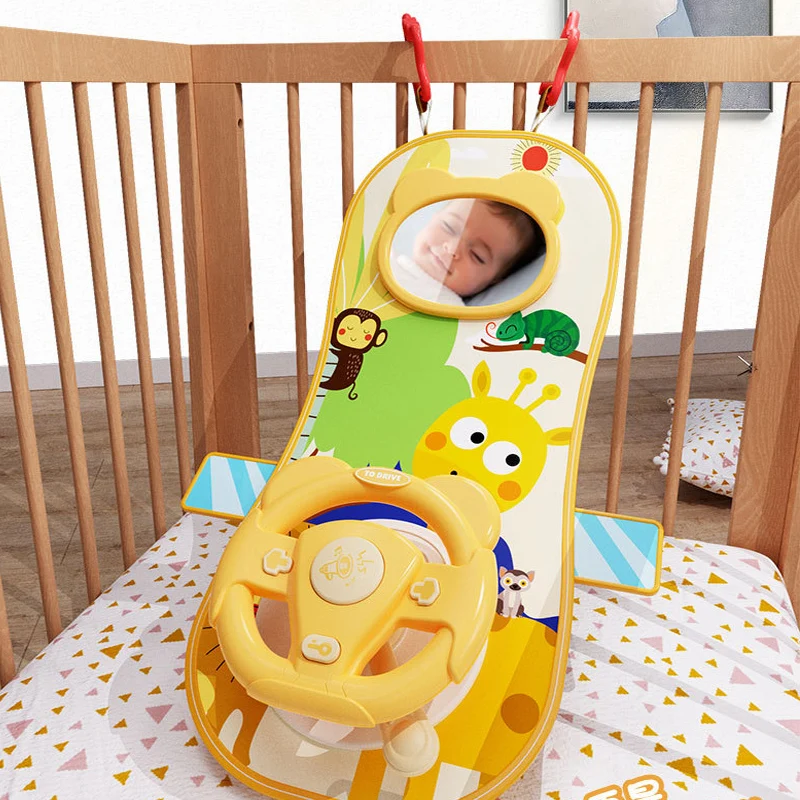 Electric Baby Toys with Sound, Simulate Driving Car Copilot Steering Wheel, Musical Educational Car Seat Toys