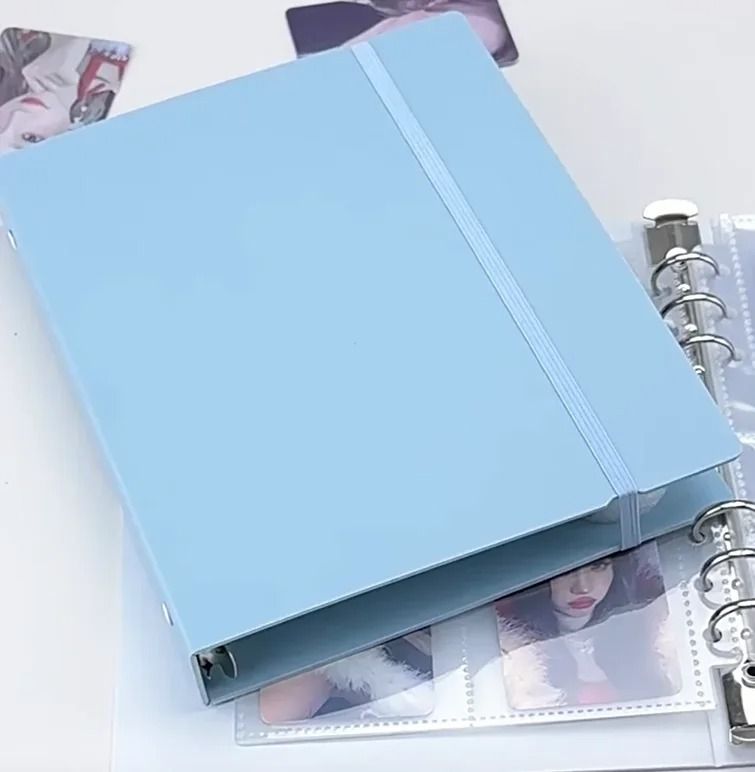 A5 White & Blue DIY Binder – Photocard Collect Book, Diary, and Agenda Planner Stationery