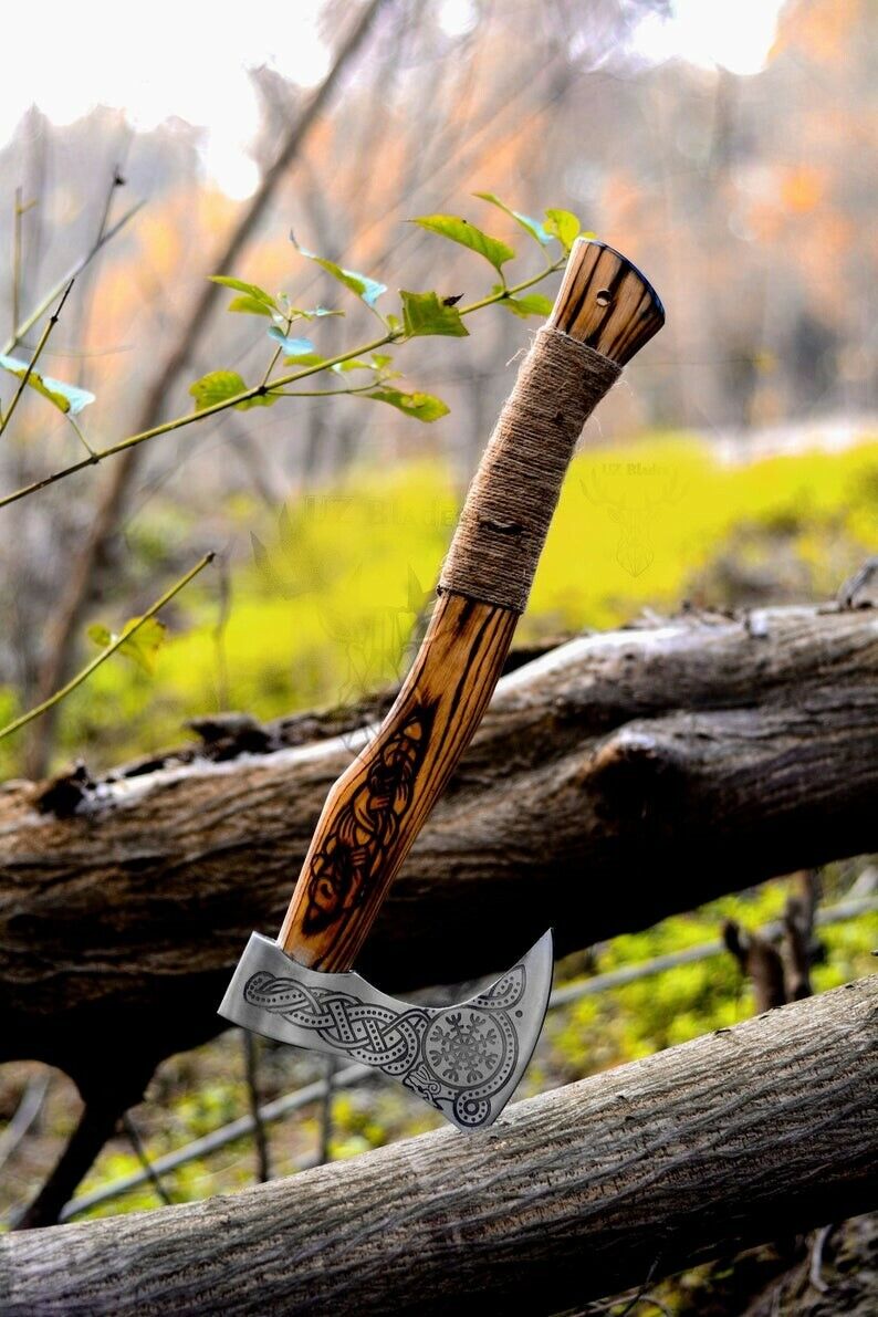 Hand Forged Damascus Steel Axe Head 18