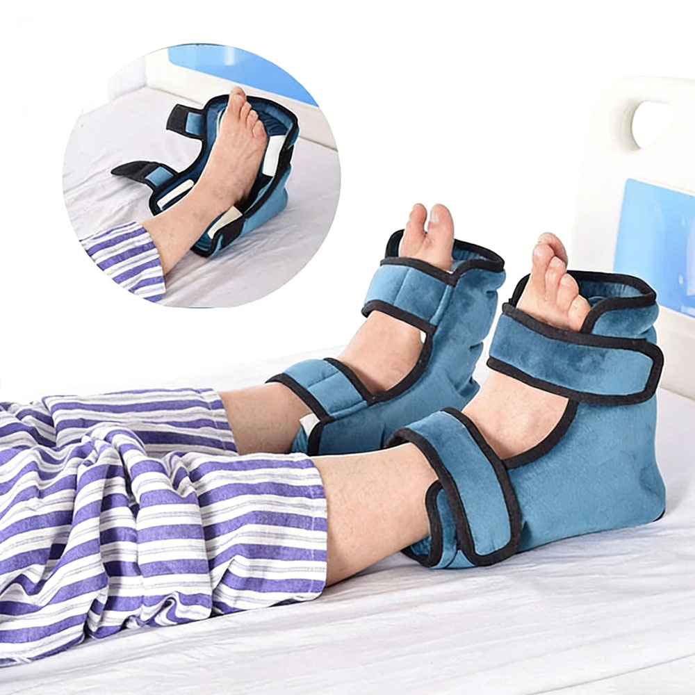 Heel Protector Cushions with Magic Tape Foot Pillows for Bed & Wheelchair, Pressure Sore & Ulcer Relief Foot Pads