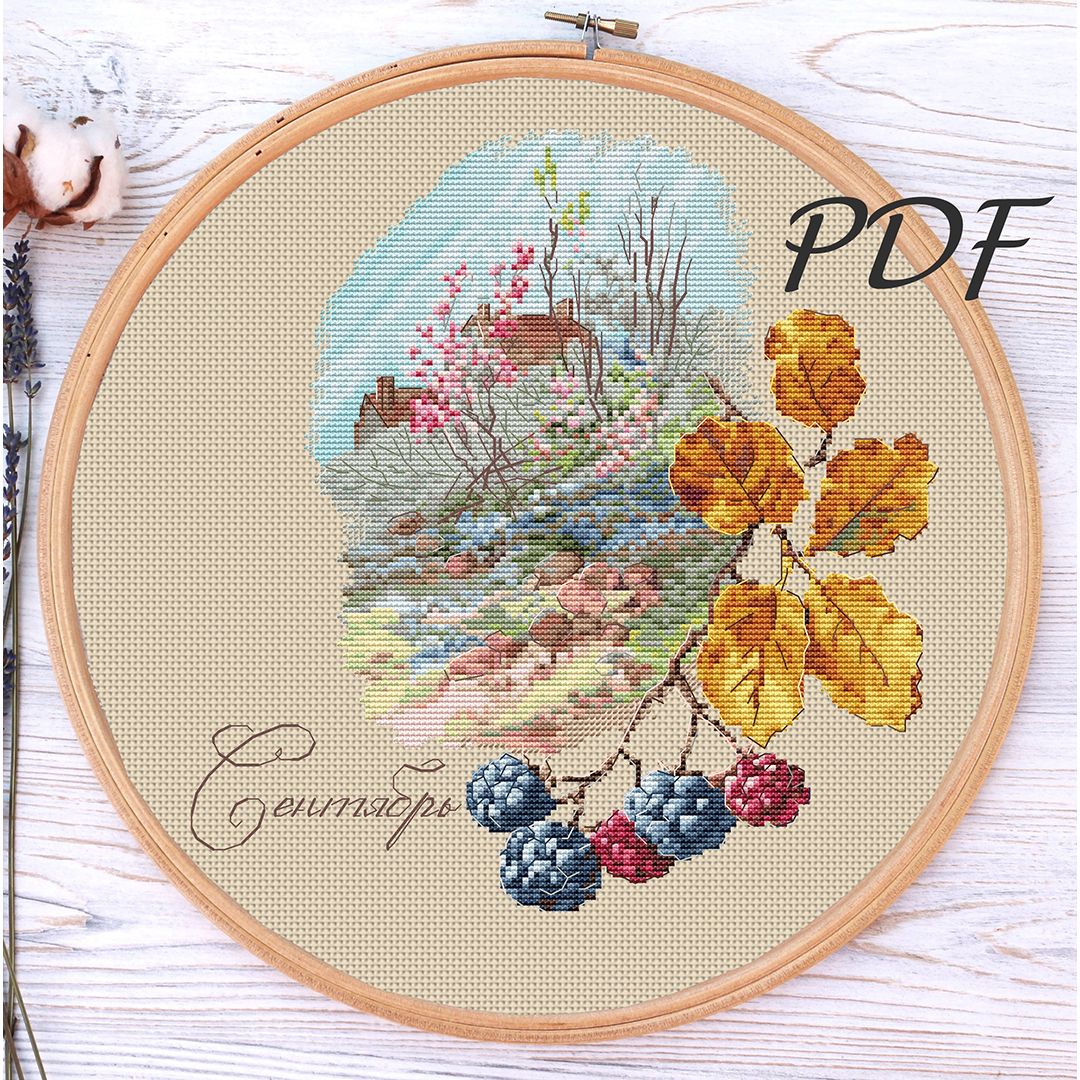 Cross stitch September cross stitch patterns design for embroidery pdf