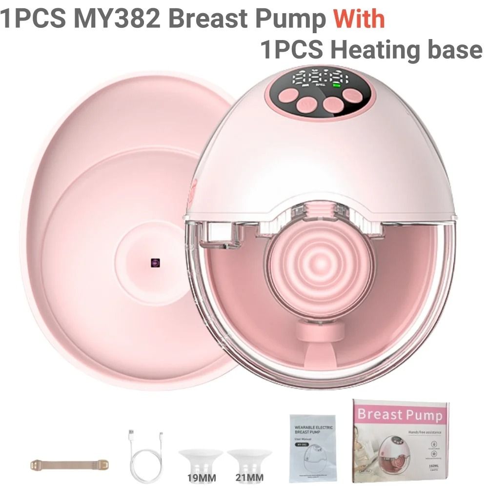 Electric Hands-Free Wearable Breast Pump with Heating and UV Sterilization Lid Option – BPA-Free Wireless Breastfeeding
