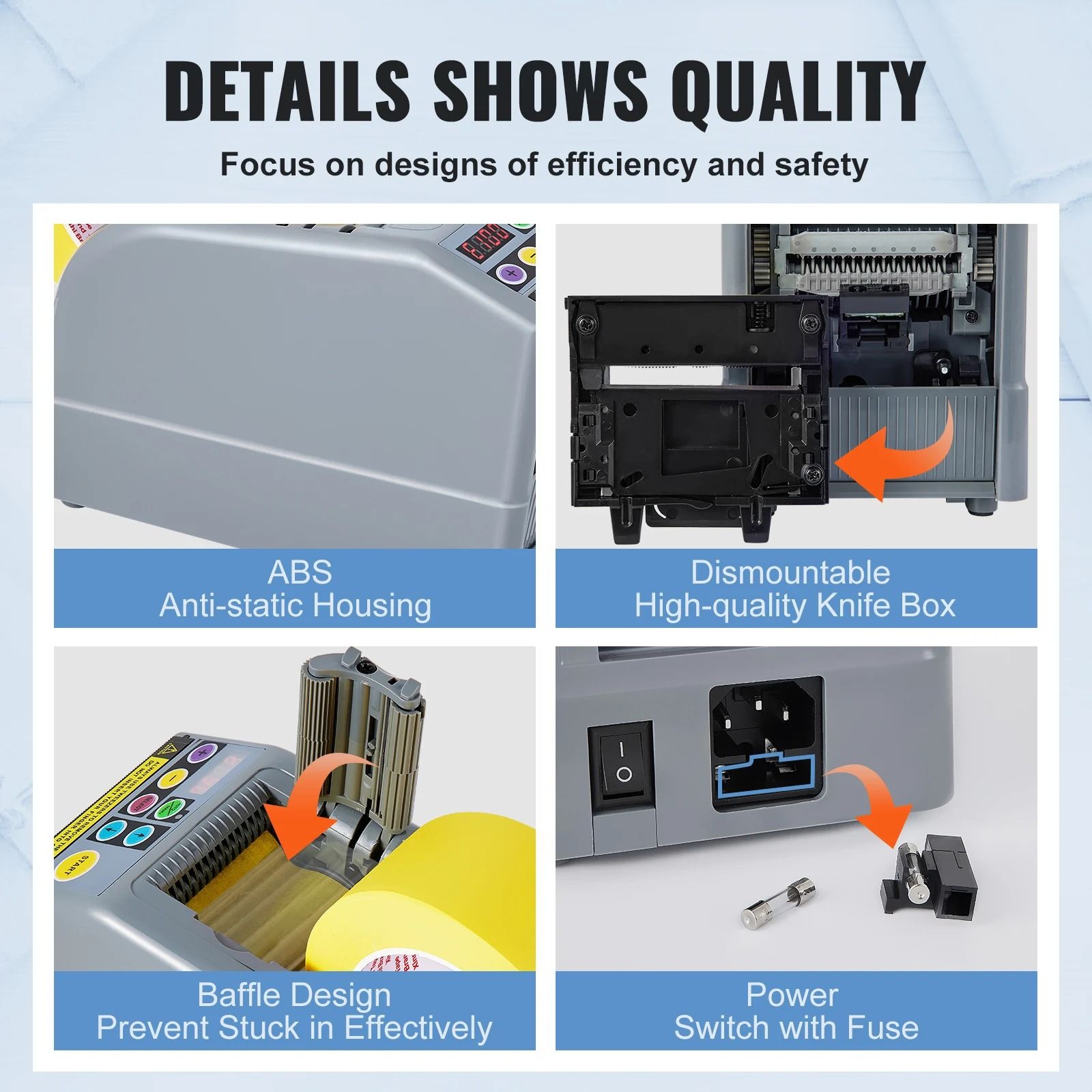 Automatic Tape Cutting Machine 6–60 mm Electric Dispenser