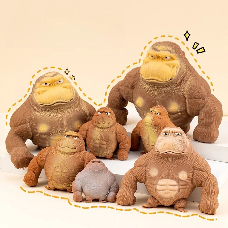 Stretchy Gorilla Squeeze Figurine – Funny Desk Decor & Stress Relief Toy