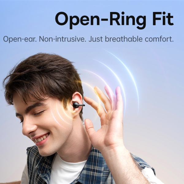 Ear Clip Bluetooth Wireless Earbuds with Mic Super Bass, Waterproof Sports Headphones