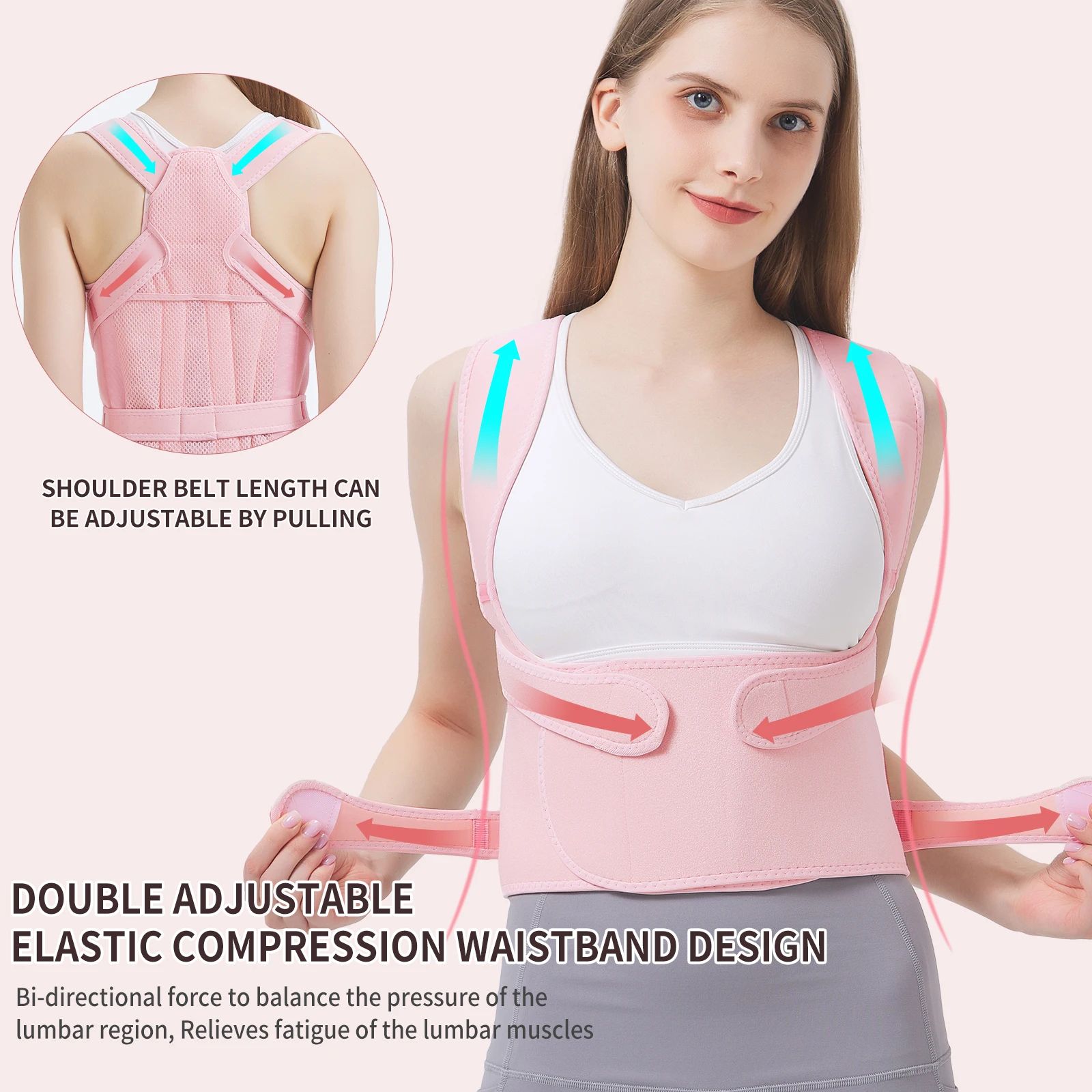 Adjustable Full Back Brace Posture Corrector for Men & Women Shoulder Straightener Support