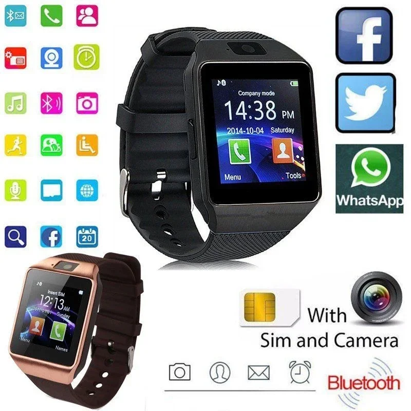Bluetooth Smart Watch with Camera Waterproof Touch Screen for Android and iPhone