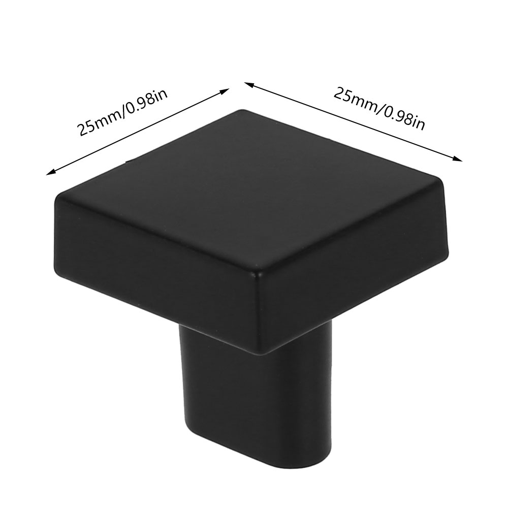 Square Cabinet Knobs Zinc Alloy Single Hole Modern Drawer Pulls