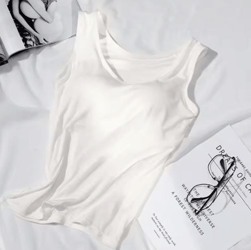 Womens Tank Top with Built In Bra Padded Slim Fit Summer Vest