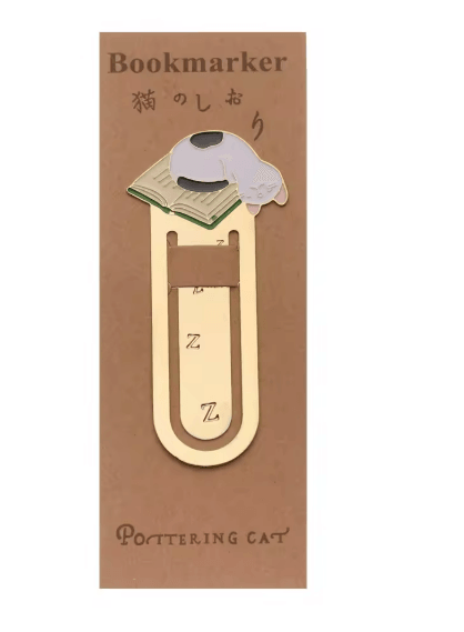 Gold Plated Cat Bookmark Folder Clip Cute Reading Label