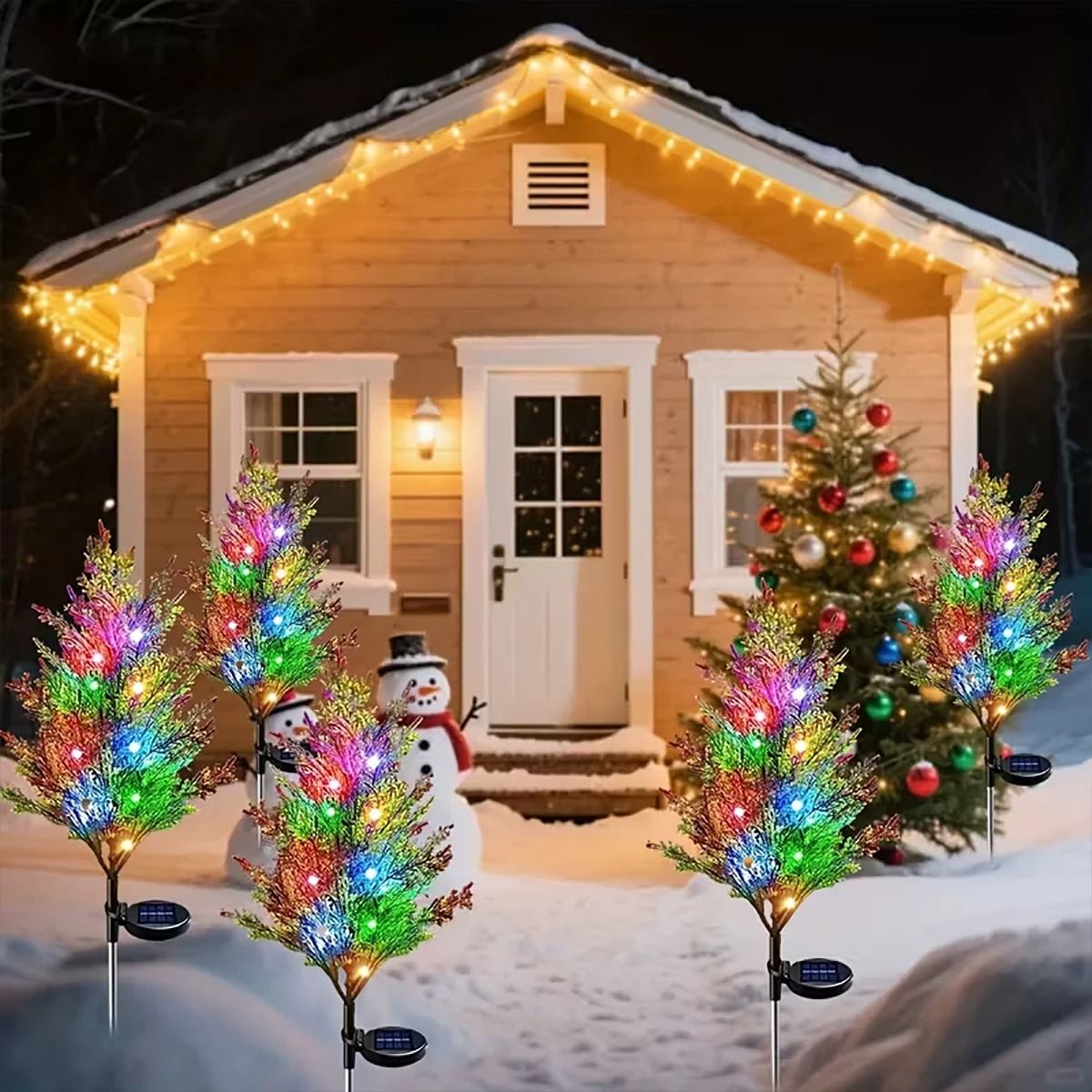 Solar Powered Christmas Pine Tree Garden Light