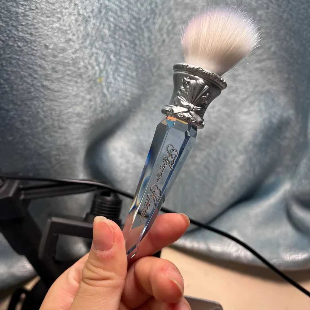 Flower Knows Shell's Jewel Angled Blush Brush Crystal Handle Contour & Highlight Makeup Brush Vegan Cruelty Free Beauty