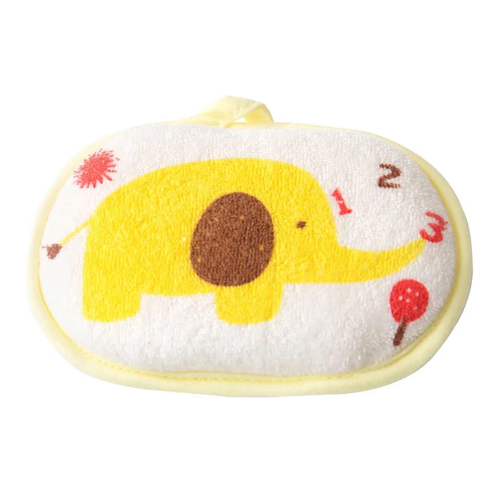 Cute Elephant Baby Bath Sponge Soft Cartoon Shower Brush Gentle Infant Bath Towel