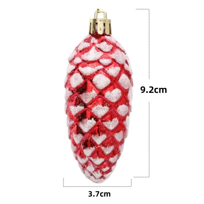Painted Pine Cone Christmas Tree Ornaments Set 5pcs