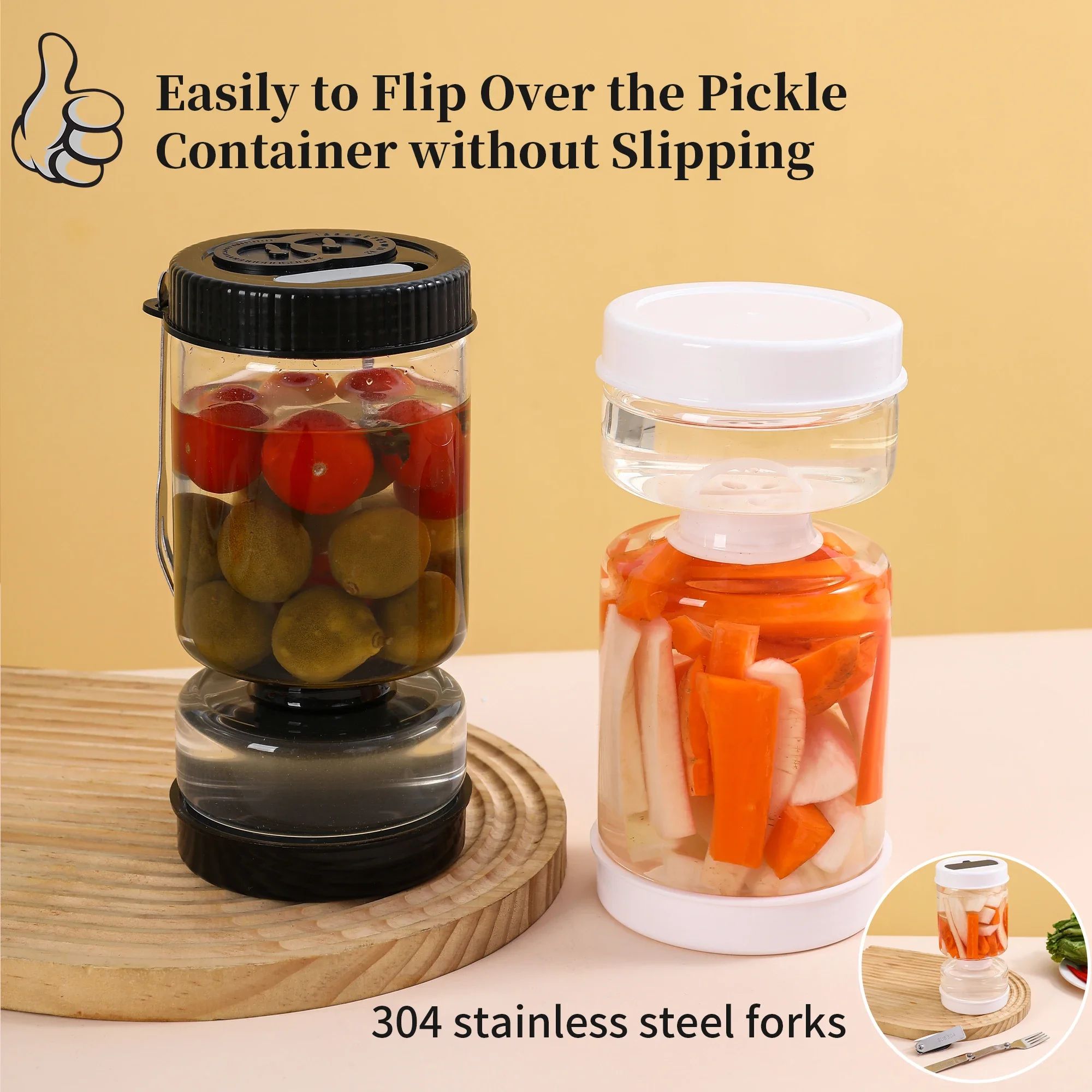 Glass Olive and Pickle Strainer Jar