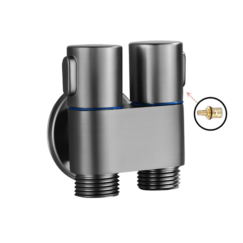 Dual Outlet Handheld Bidet Sprayer Set for Toilet with Angle Valve