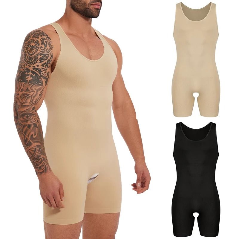 Mens Sleeveless Compression Bodysuit Shapewear Slimming Undershirt
