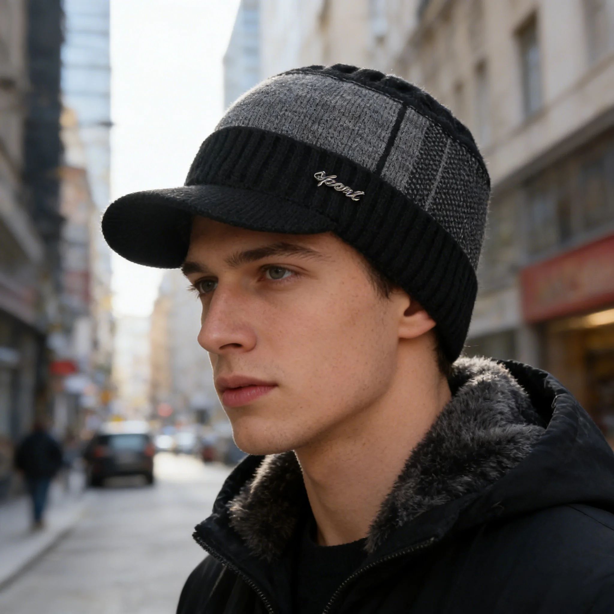 Fur Lined Winter Beanie Hat