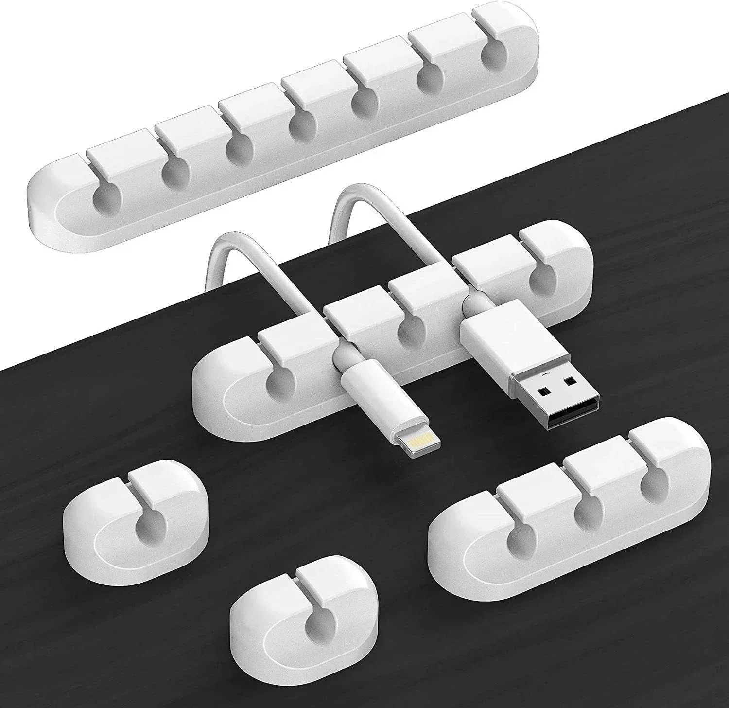 Silicone Cable Cord Wire Organizer Self Adhesive Desk Cable Management Clip