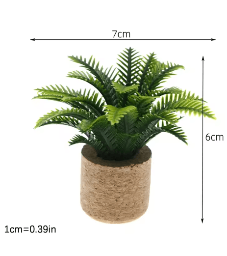 Dollhouse Miniature Plants Realistic Potted Garden Decor for Tiny Homes